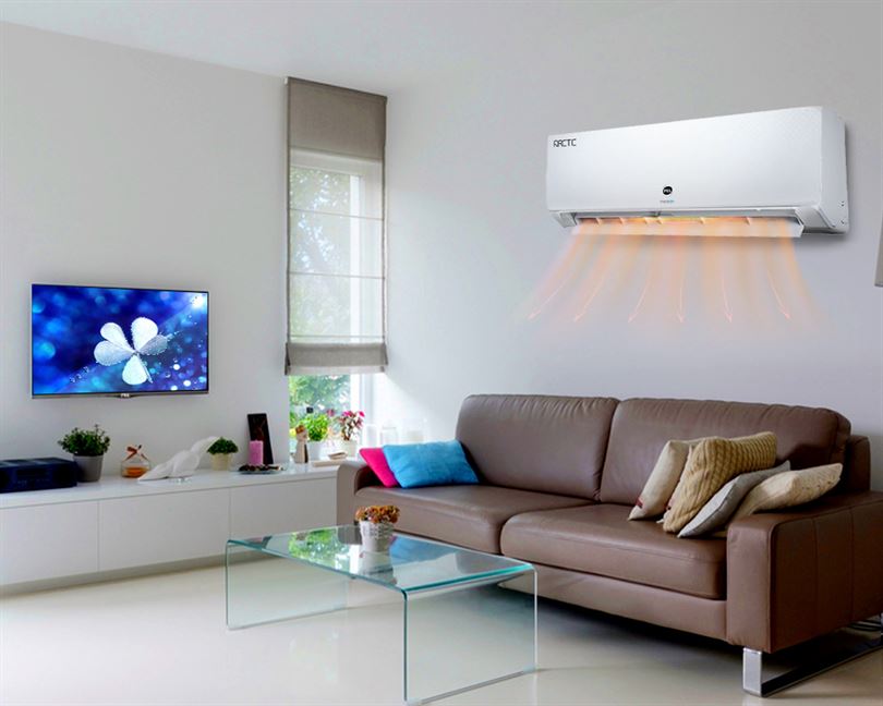white inverter ac with led tv
